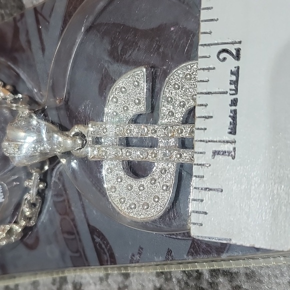 VINTAGE PILOT AUTO ICE PLATINUM FINISH RHINESTONES 30" CHAIN $ KEYCHAIN PENDANT - Picture 7 of 11